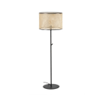 Faro - Mambo Lampadaire Noire/Rotin E27 50/60Hz 15W IP 20 classeI 100V-240V