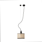 Faro - Mambo Lampe Suspension Noir/Rotin Ø210 E27 50/60Hz 15W IP 20 classeII 100V-240V