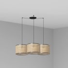 Faro - Mambo Lampe Suspension Noir/Rotin Ø320 3L E27 50/60Hz 15W IP 20classe II 100V-24