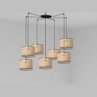 Faro - Mambo Lampe Suspension Noir/Rotin Ø320 7L E27 50/60Hz 15W IP 20classe II 100V-24