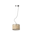Faro - Mambo Lampe Suspension Noir/Rotin Ø320 E27 50/60Hz 15W IP 20 classeII 100V-240V