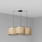 Faro - Mambo Lampe Suspension Noir/Rotin Ø450 3L E27 50/60Hz 15W IP 20classe II 100V-24