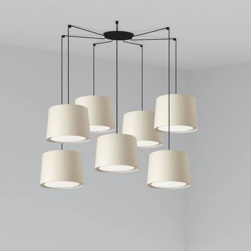 Faro - Conga Lampe Suspension Beige 7L E27 50/60Hz 15W IP 20 classeII 100V-240V