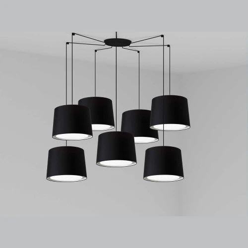 Faro - Conga Lampe Suspension Noire 7L E27 50/60Hz 15W IP 20 classeII 100V-240V