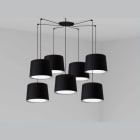 Faro - Conga Lampe Suspension Noire 7L E27 50/60Hz 15W IP 20 classeII 100V-240V