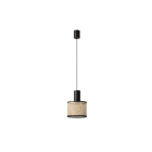 Faro - Mambo Lampe Suspension Simple Noir/Rotin Ø210 E27 50/60Hz 15W IP 20classe II 100