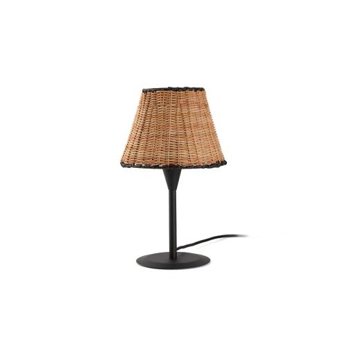 Faro - SUMBA Mini Lampe de table avec un noire/rotin E27 50/60Hz 15WIP 20 classe II 100