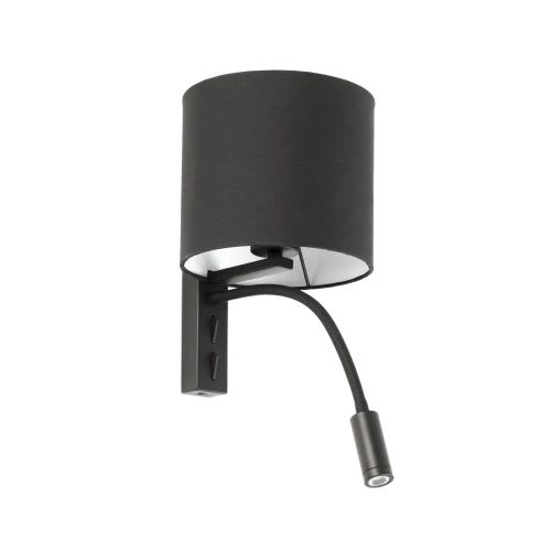 Faro - Tira Lampe Applique Noire Avec Lecteur Led E27 50/60Hz 15W IP20 classe I 100V-24