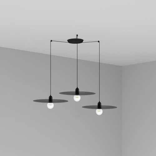 Faro - Plat Lampe Suspension Noire 3L E27 50/60Hz 15W IP 20 classeII 100V-240V