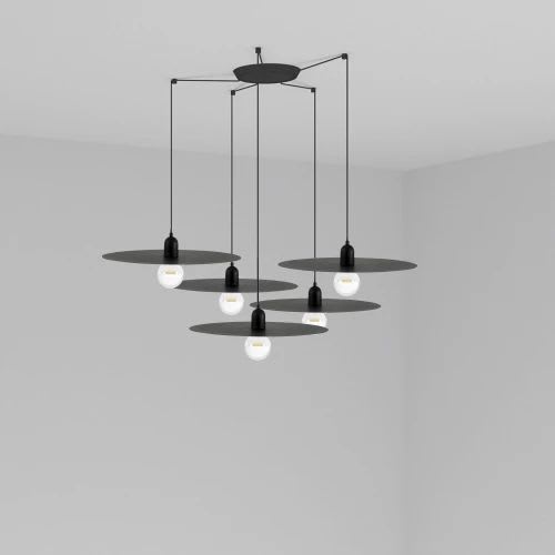 Faro - Plat Lampe Suspension Noire 5L E27 50/60Hz 15W IP 20 classeII 100V-240V