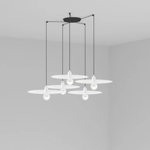 Faro - Plat Lampe Suspension Blanche 5L E27 50/60Hz 15W IP 20 classeII 100V-240V