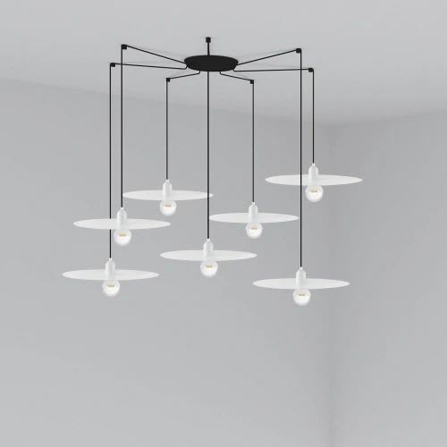 Faro - Plat Lampe Suspension Blanche 7L E27 50/60Hz 15W IP 20 classeII 100V-240V