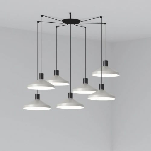 Faro - Kombo Lampe Suspension Gris Ø400 7L E27 50/60Hz 15W IP 20classe II 100V-240V