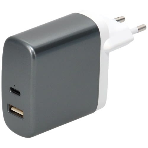 FINDIS Sud Est - Chargeur 2 USB A/C F - sur secteur 230V - 12V/5A + 12V/1.5A - 18W - bla