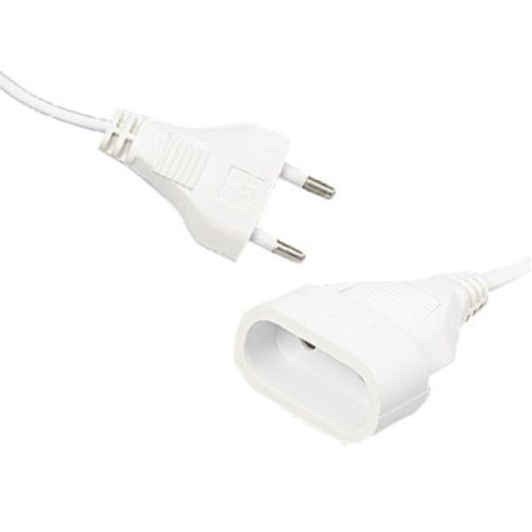 FINDIS Sud Est - Rallonge électrique (2 P) M/F - 2 x 0.75mm² - 6A - 1380W - blanche - 5m