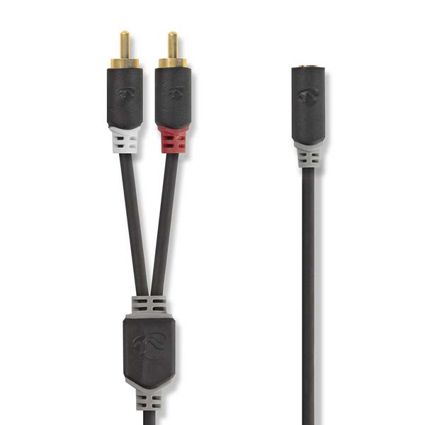 FINDIS Sud Est - Câble audio stéréo | 2x RCA Male | 3.5 mm Femelle | Plaqué or | 0.20 m