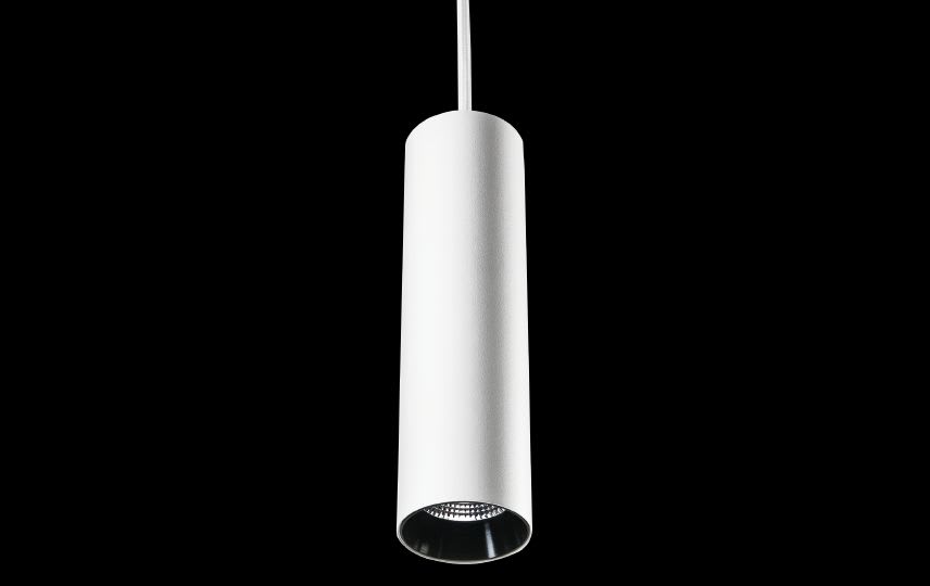 SG Lighting - Zip Tube Mini suspension rail 1 allum. blanc 900lm 3000K Ra 98 coupure de phase