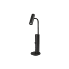 SG Lighting - Tube Micro Table noir 360lm 3000K Ra 98 variateur et chargeur USB intégrés