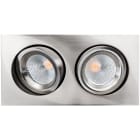 SG Lighting - Junistar Lux Square downlight acier brossé 1000lm 2700K Ra 98 coupure de phase