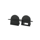SG Lighting - Stripline noir kit 2 embouts ronds en polycarbonate pour profil encastré