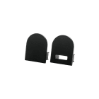 SG Lighting - Stripline noir kit 2 embouts ronds en polycarbonate pour profil saillie