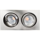 SG Lighting - Junistar Lux Square downlight double acier brossé 1160lm 2700K Ra 98 DALI-2