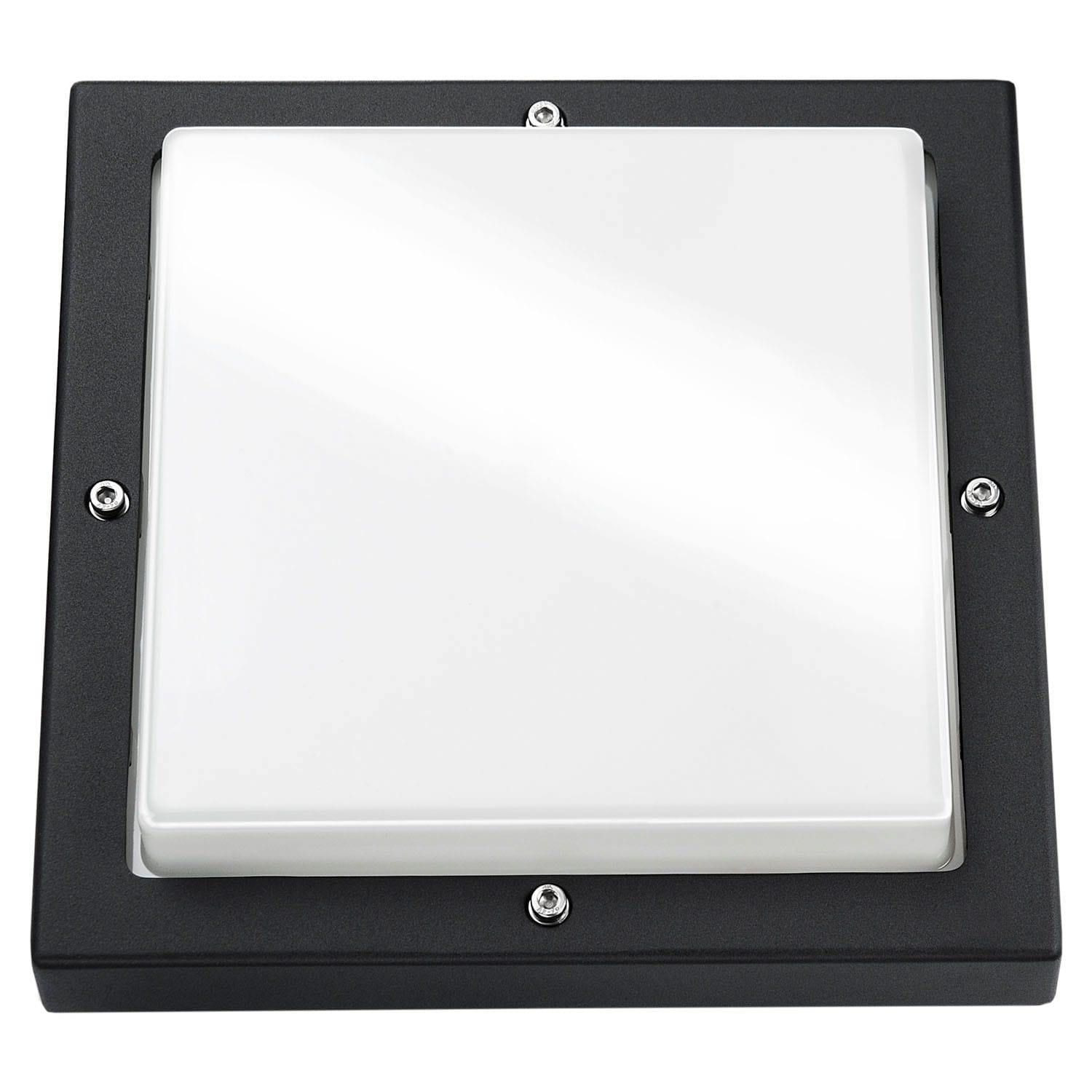 SG Lighting - Basso hublot carré noir 2xE27 avec détecteur classe I IP65 IK10 850°