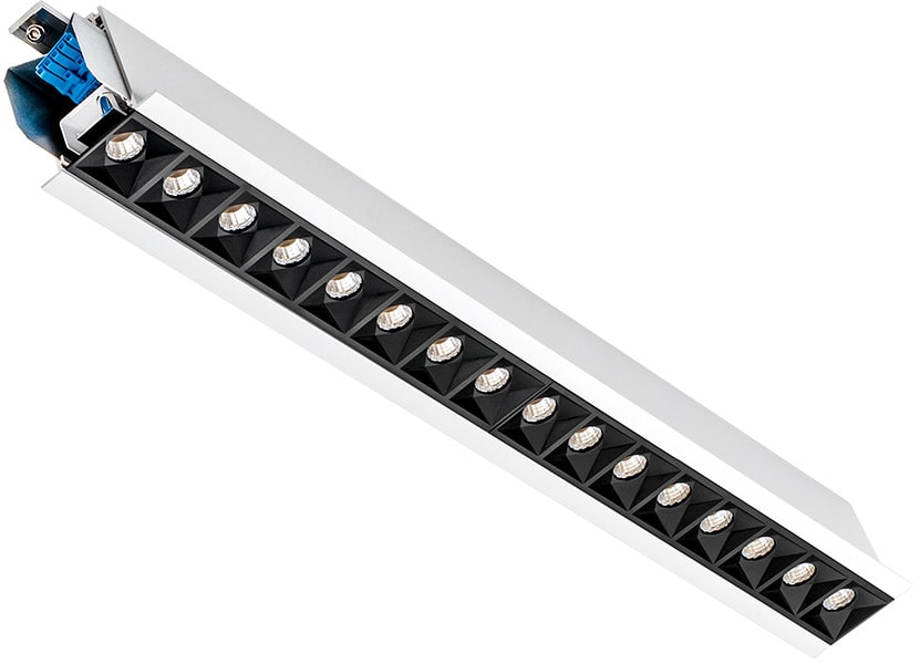 SG Lighting - Lineal Recessed Cubic 560 profilé blanc 2220 lm 4000K Ra>80 DALI