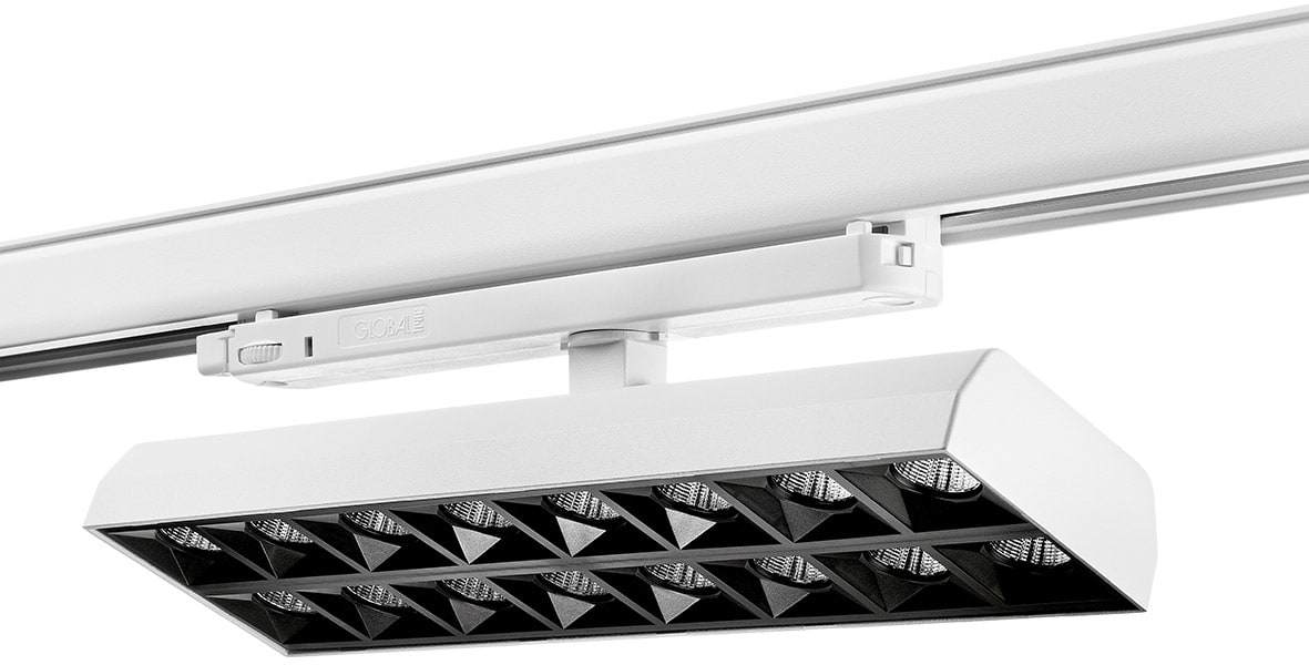 SG Lighting - Inspire 300 3-T luminaire pour rail 3 allumages blanc 3500lm 4000K Ra>90