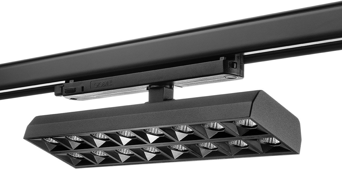 SG Lighting - Inspire 300 3-T luminaire pour rail 3 allumages noir 3500lm 4000K Ra>90