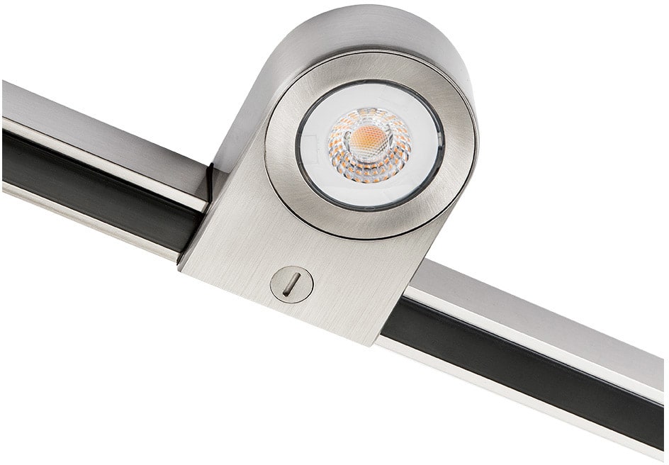 SG Lighting - Zip Star spot rail 1 allum. 6,5W acier brossé 440lm 2700K Ra>95 coupure de phase