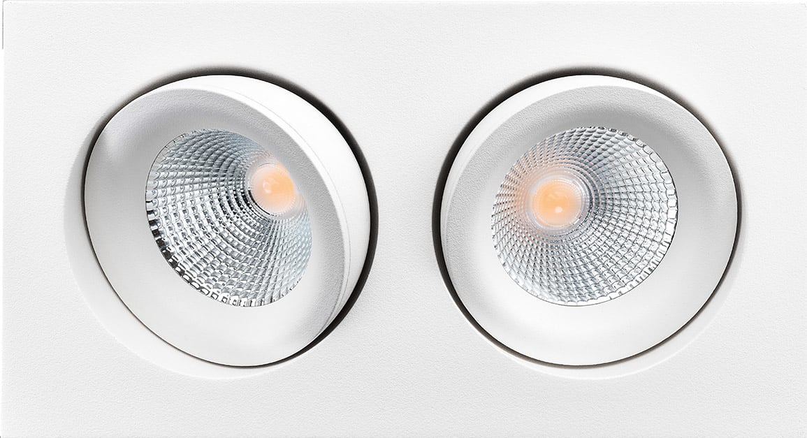 SG Lighting - Junistar Lux Square downlight double blanc 1180lm 3000K Ra 98 DALI-2