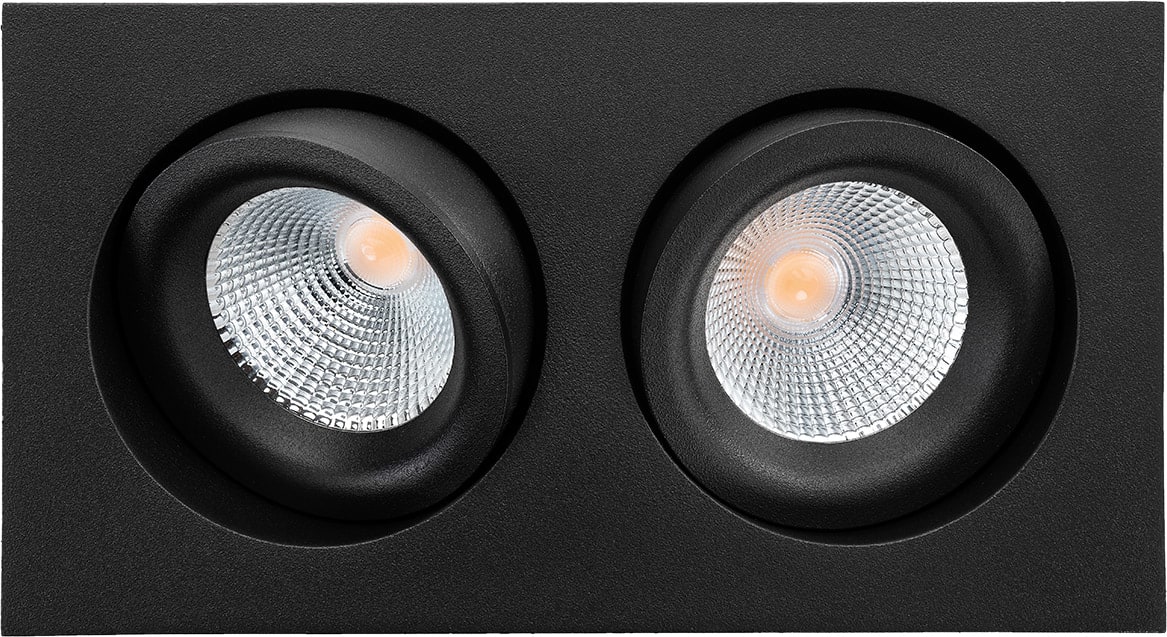 SG Lighting - Junistar Lux Square downlight double noir 1160lm 2700K Ra 98 DALI-2