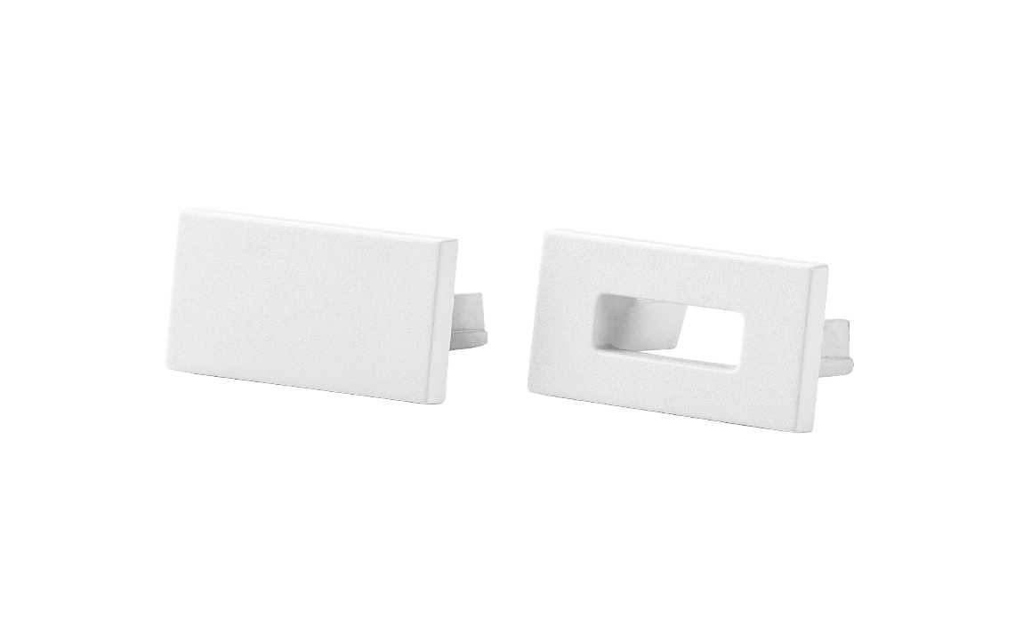 SG Lighting - Stripline Slim kit d'embout final carré en polycarbonate blanc