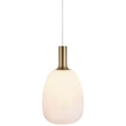 Nordlux - Suspension - ALTON 23 - Verre - Blanc - E27 - Dessus Laiton et Noir Inclus