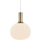 Nordlux - Suspension - ALTON 25 - Verre - Blanc - E27 - Dessus Laiton et Noir Inclus
