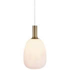 Nordlux - Suspension - ALTON 23 - Verre - Blanc - E27 - Dessus Laiton et Noir Inclus