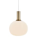 Nordlux - Suspension - ALTON 25 - Verre - Blanc - E27 - Dessus Laiton et Noir Inclus