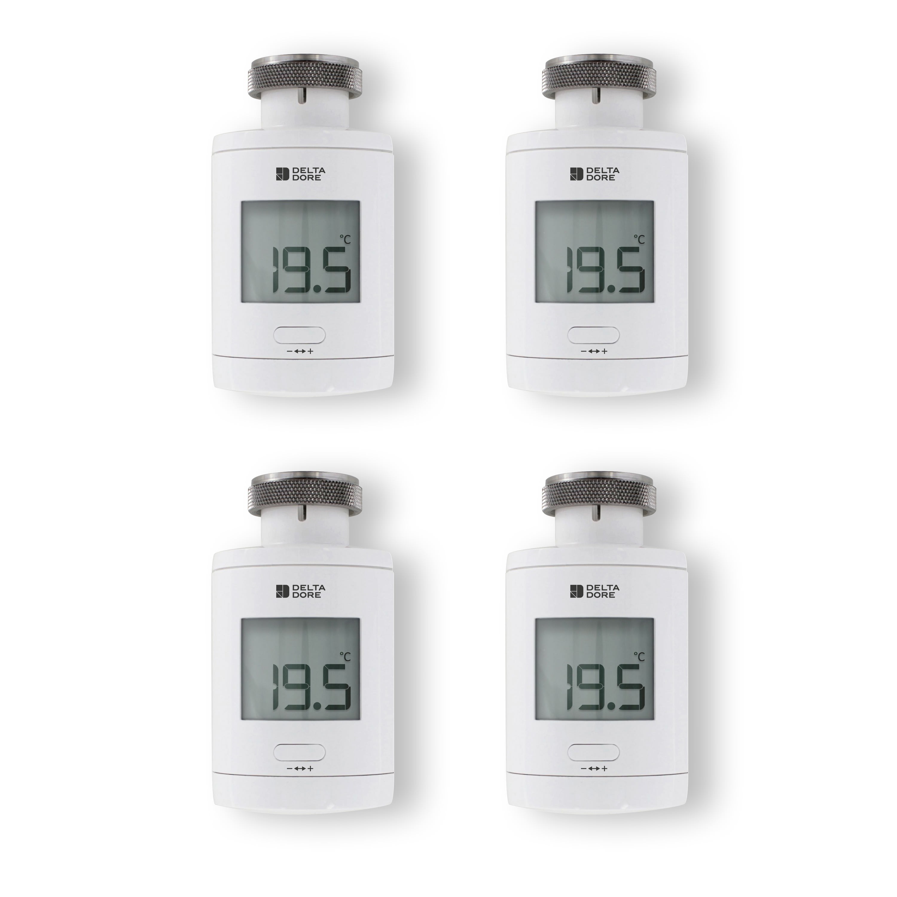 Delta Dore - PACK STARTER 4 TRV 1.0 | 4 têtes thermostatiques intelligentes M30 x 1,5