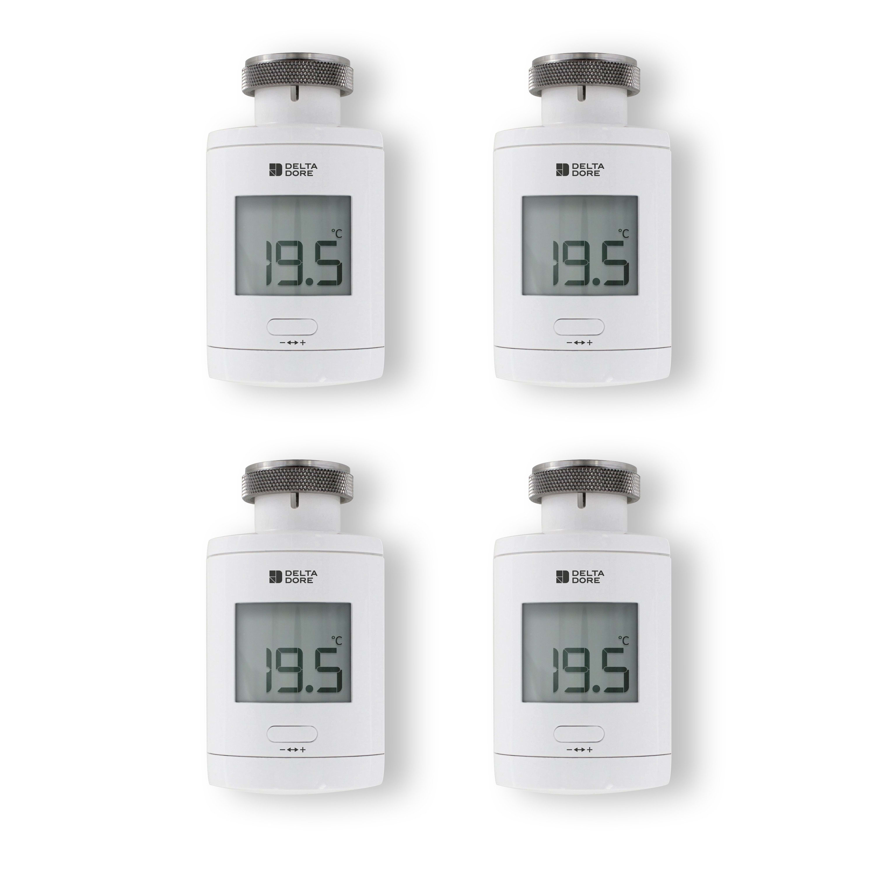 Delta Dore - PACK STARTER 4 TRV 1.0 | 4 têtes thermostatiques intelligentes M30 x 1,5