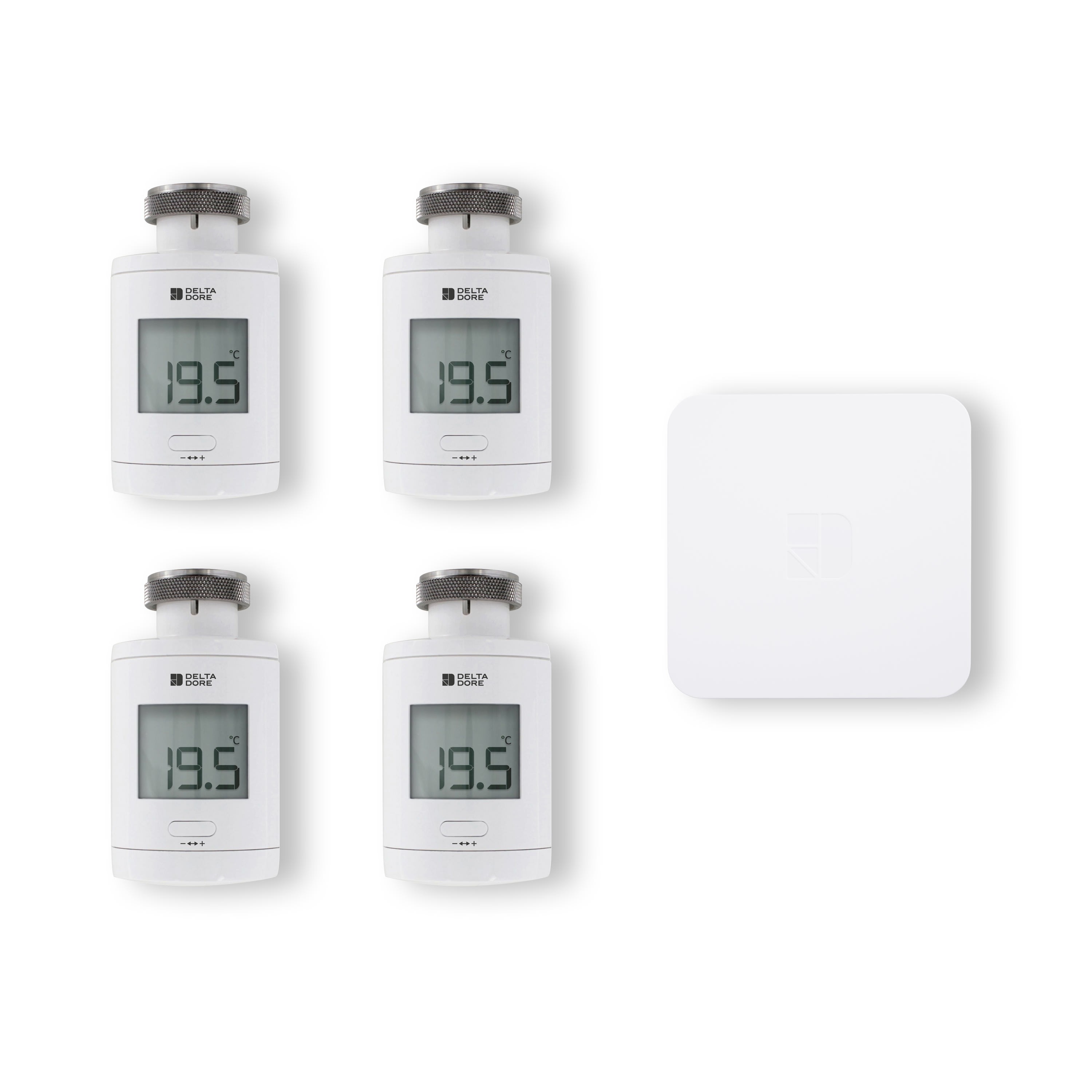 Delta Dore - Pack starter TRV 1.0 connecté | 4 têtes thermostatiques intelligentes