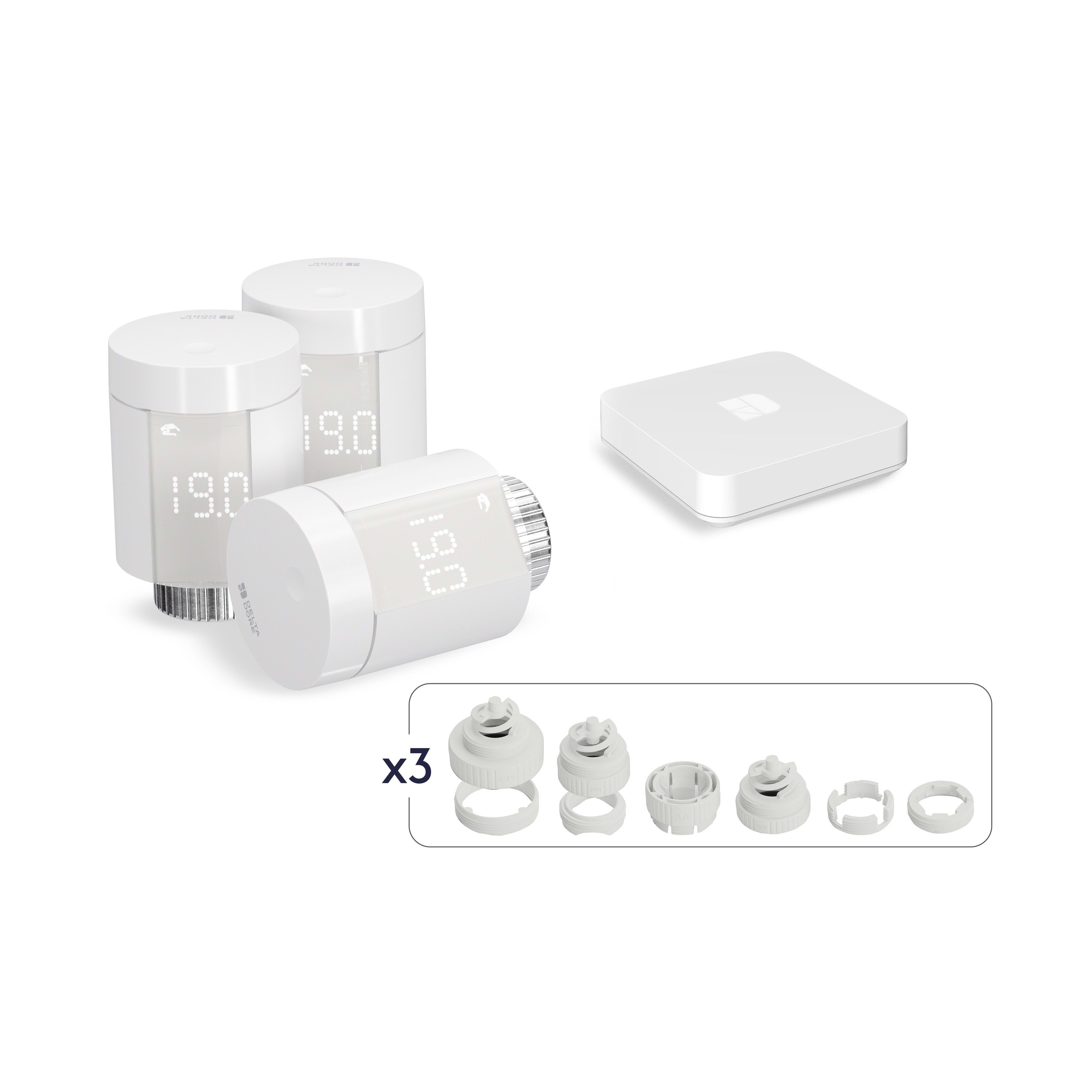 Delta Dore - Smart TRV Starter Pack | Pack connecté adapt 3 têtes thermostatiques
