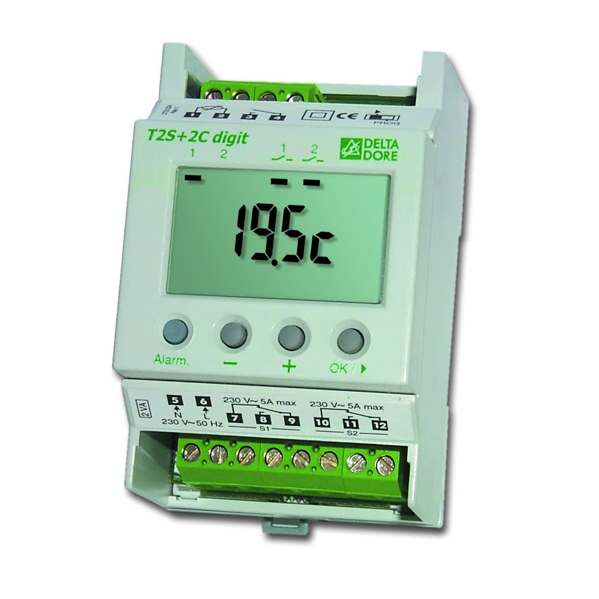 Delta Dore - T2S + 2C Digit | Thermostat électronique modulaire 2 étages + 2 seuils