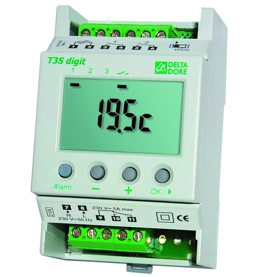 Delta Dore - T3S Digit | Thermostat électronique modulaire tout ou rien 3 seuils