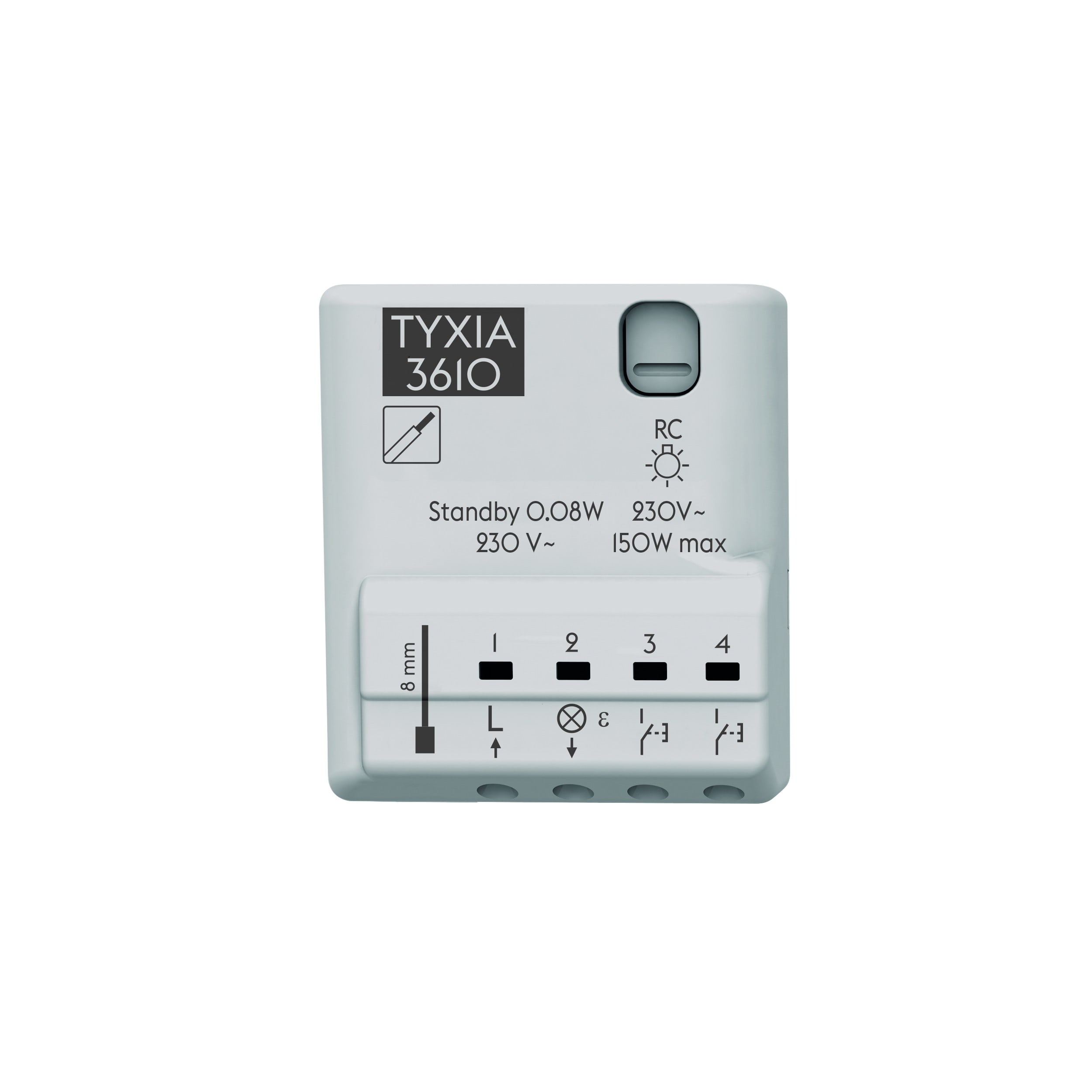 Delta Dore - Tyxia 3610 | Récepteur micromodule filaire éclairage 1 voie On/Off - Sans neutre