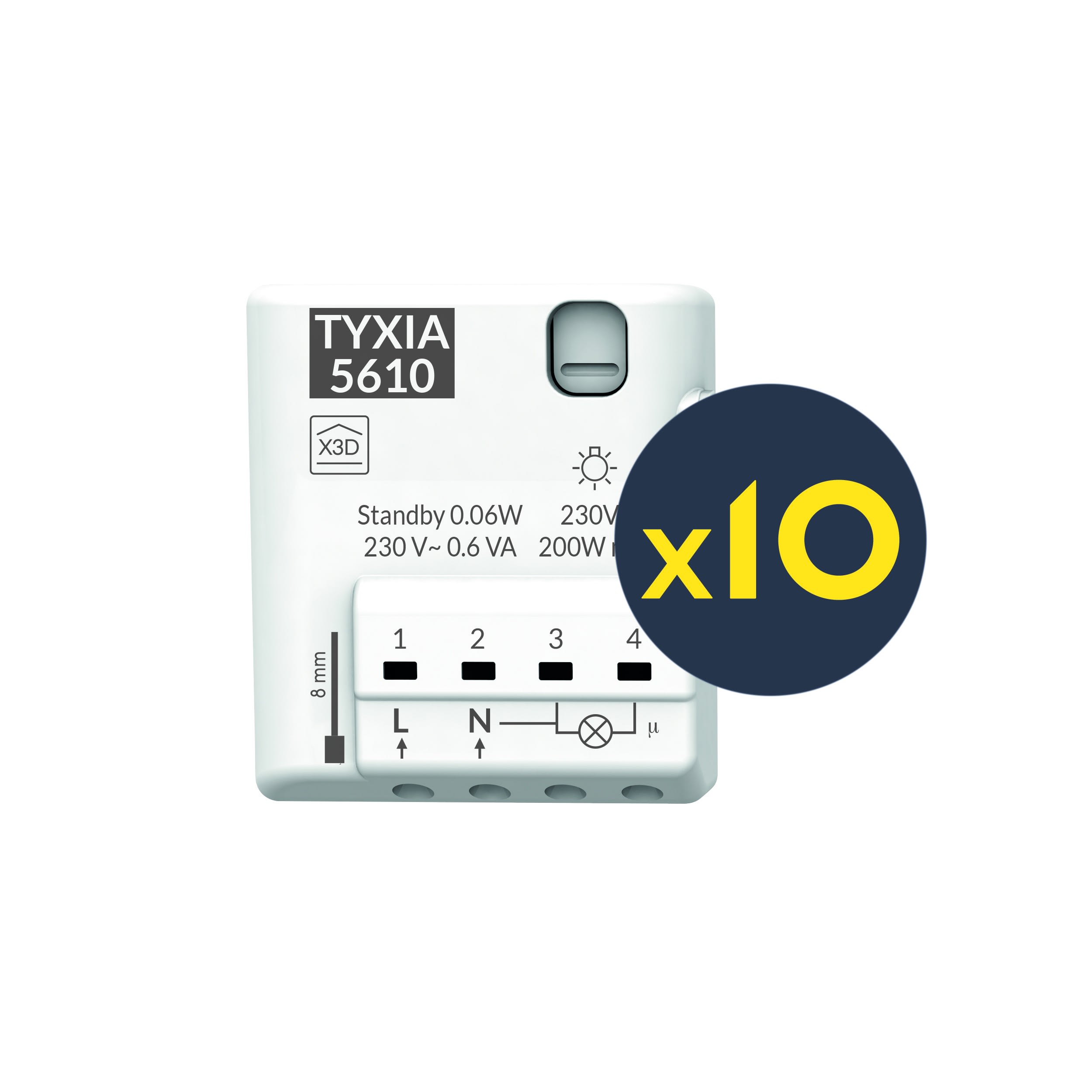 Delta Dore - Eco Pack Tyxia 5610 Lot de 10 I Récepteurs micromodules radio éclairage