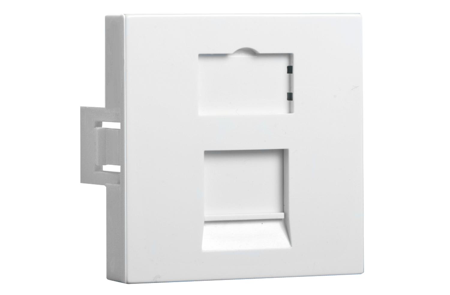 Xelan - PLASTRON 2M 45X45 1 PORT RJ45 LOT DE 8 PCS