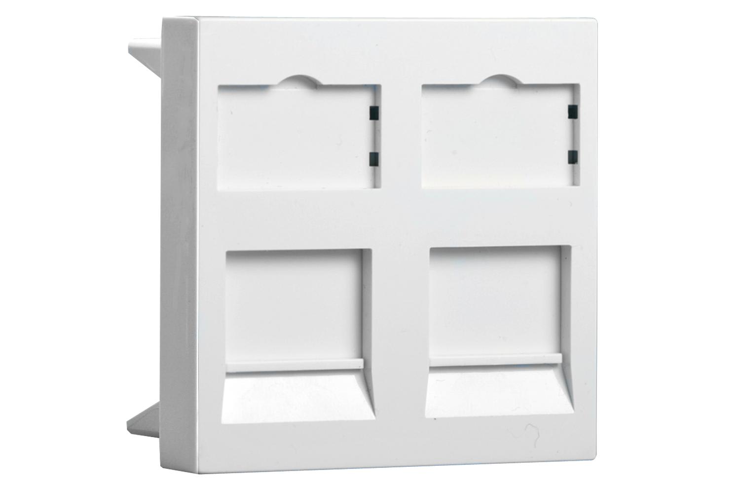 Xelan - PLASTRON 2M 45X45 2 PORTS RJ45 LOT DE 8 PCS