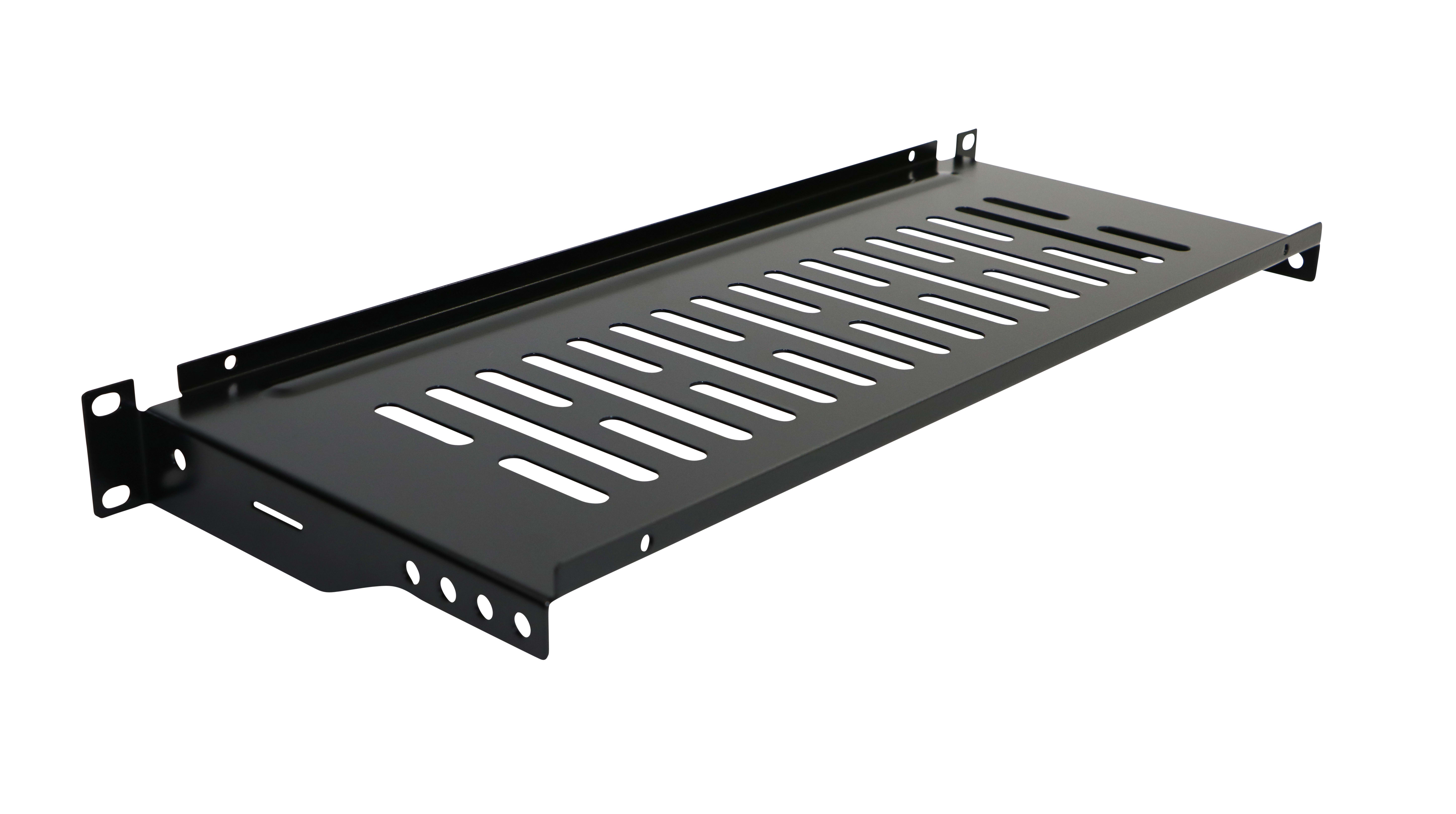 PLATEAU MODEM NOIR PROFONDEUR 190MM 1U CHARGE MAXI 10KG Xelan