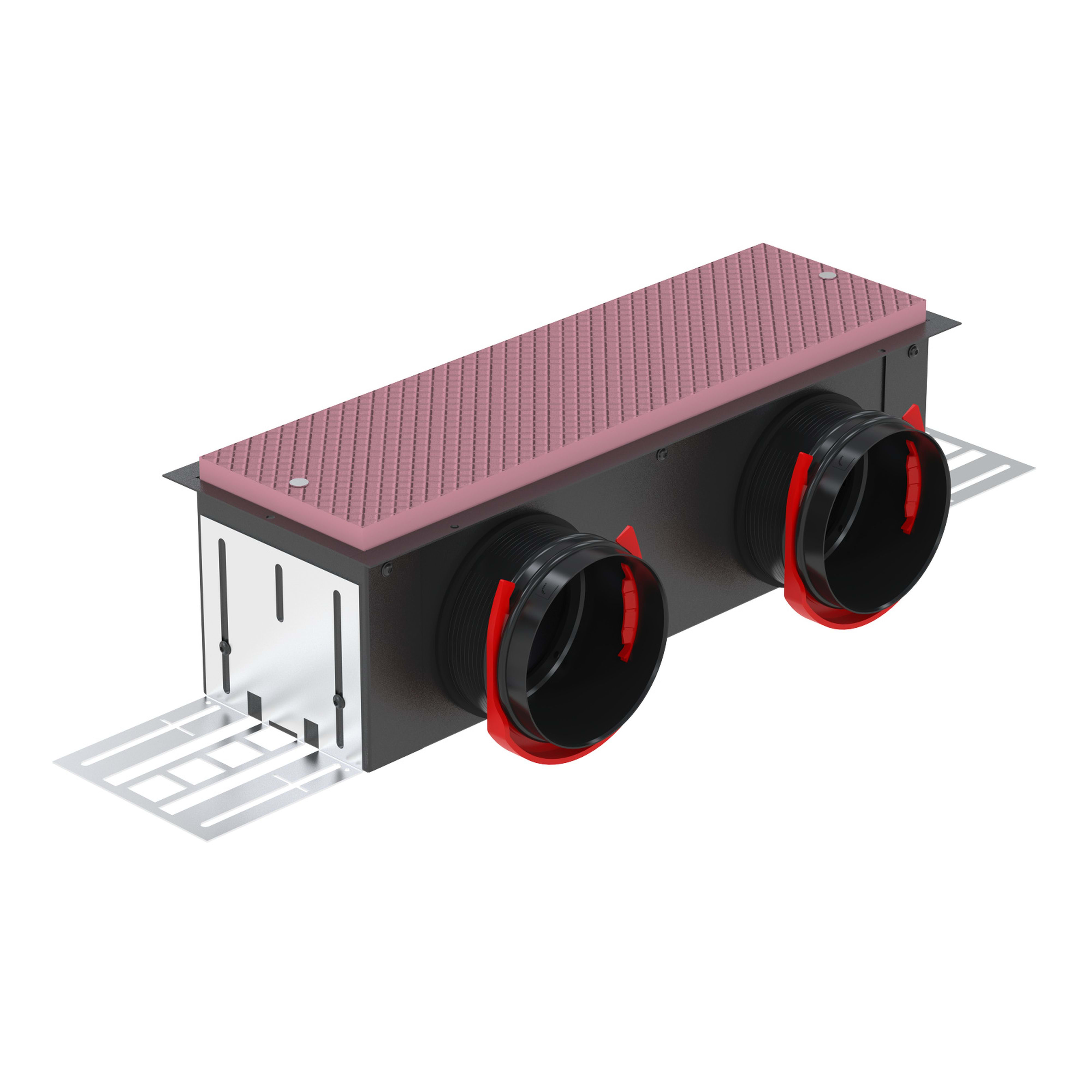Zehnder - Boîtier de raccordement CLD-P 2X90, H=115mm, Raccordement Latéral